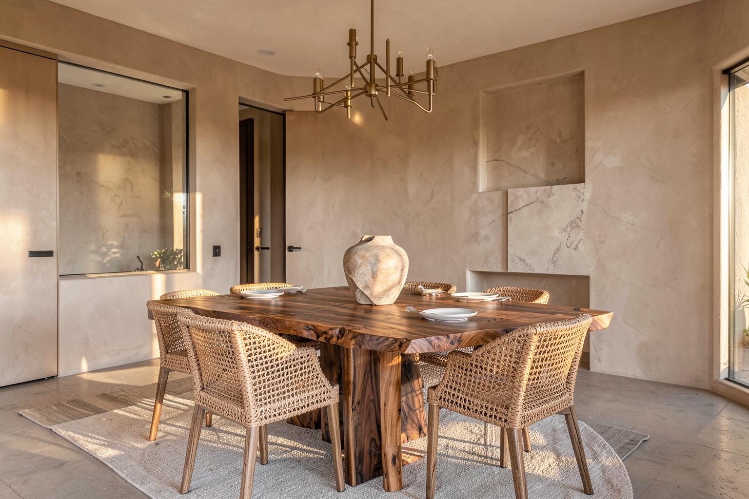 Desert modern dining room designed by a Lake Havasu City interior designer